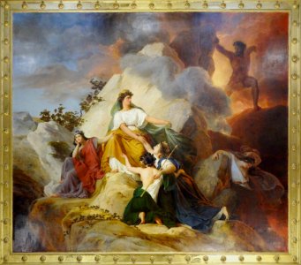Paris, musée du Louvre : vue partielle du plafond d'une sa…