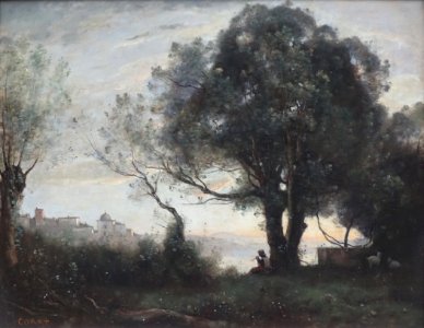 "Souvenir de Castelgandolfo" (détail), Camille Corot, vers…. Free illustration for personal and commercial use.