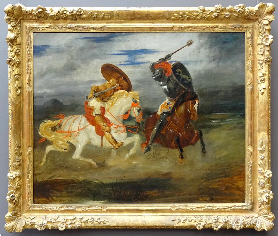 "Combat de chevaliers dans la campagne", Eugène Delacroix,…