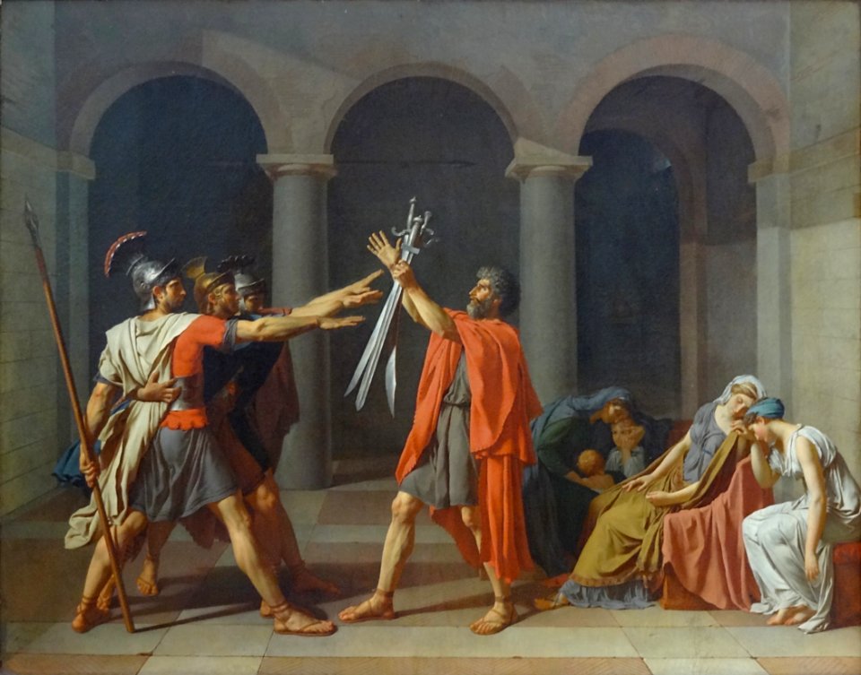 "Le Serment des Horaces", Jacques-Louis David, 1784. Musée…. Free illustration for personal and commercial use.