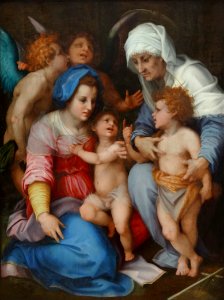 "La Vierge, l'Enfant Jésus, sainte Elisabeth, le petit sai…. Free illustration for personal and commercial use.