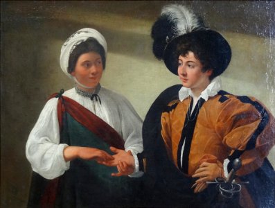 "La Diseuse de bonne aventure", Caravage, vers 1595-1598. …