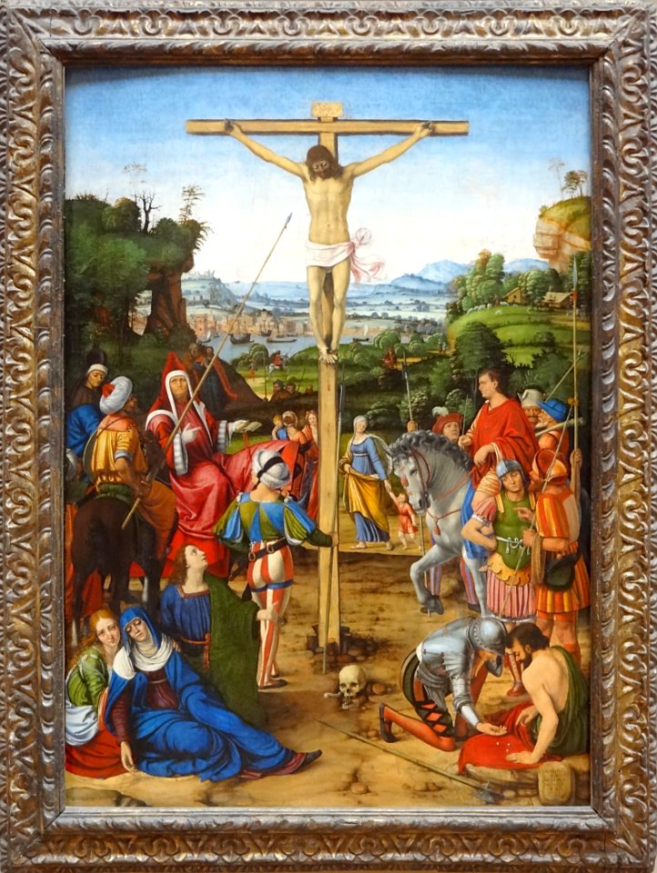 "La Crucifixion", Solario, 1524. Musée du Louvre.. Free illustration for personal and commercial use.