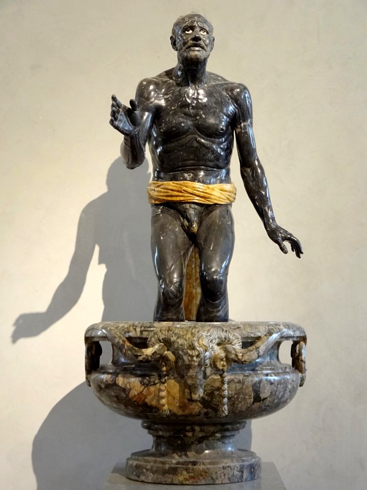 Vieux pêcheur, dit "Sénèque mourant". Marbre noir et albât…