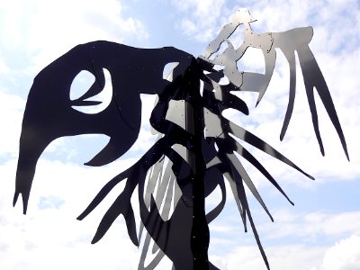 Détail d'une oeuvre de Daniel Hourdé exposée sur le pont d…