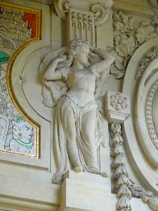 Un détail de la façade principale du Grand Palais, à Paris…