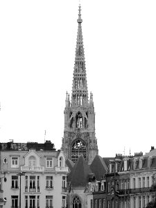 Une vue du clocher de l'église Saint-Maurice, à Lille.