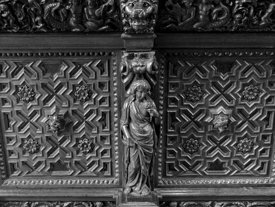 Détail d'un bahut-crédence (Anvers, 1661) exposé au musée …