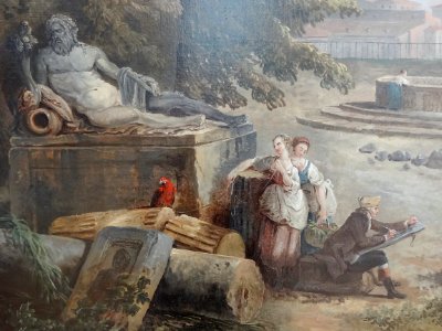 "Terrasse d'un palais à Rome" (détail), Hubert Robert, 177…