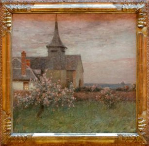 "Le presbytère et l'église de Gerberoy", Henri Le Sidaner,…. Free illustration for personal and commercial use.