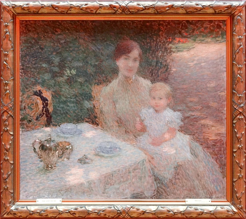 "Le goûter au jardin" ou "Dans le jardin", Ernest Joseph L…