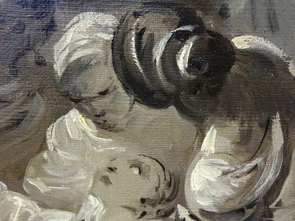 Détail de la toile "Le miracle des ardents" (esquisse), Ga…