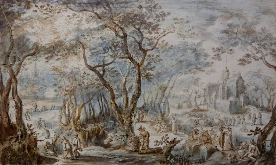 "Paysage forestier aux couples galants", David I Vinckboon…
