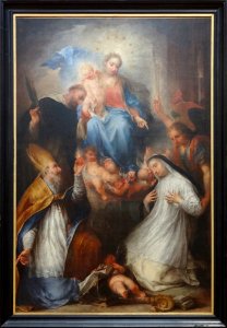 “La Vierge et l’Enfant, avec saint Pierre martyr, saint Au…