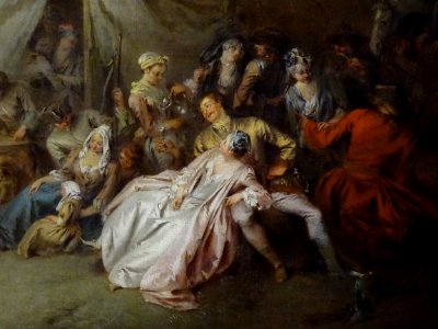 “Réjouissances de soldats” (détail), Jean-Baptiste Pater, …