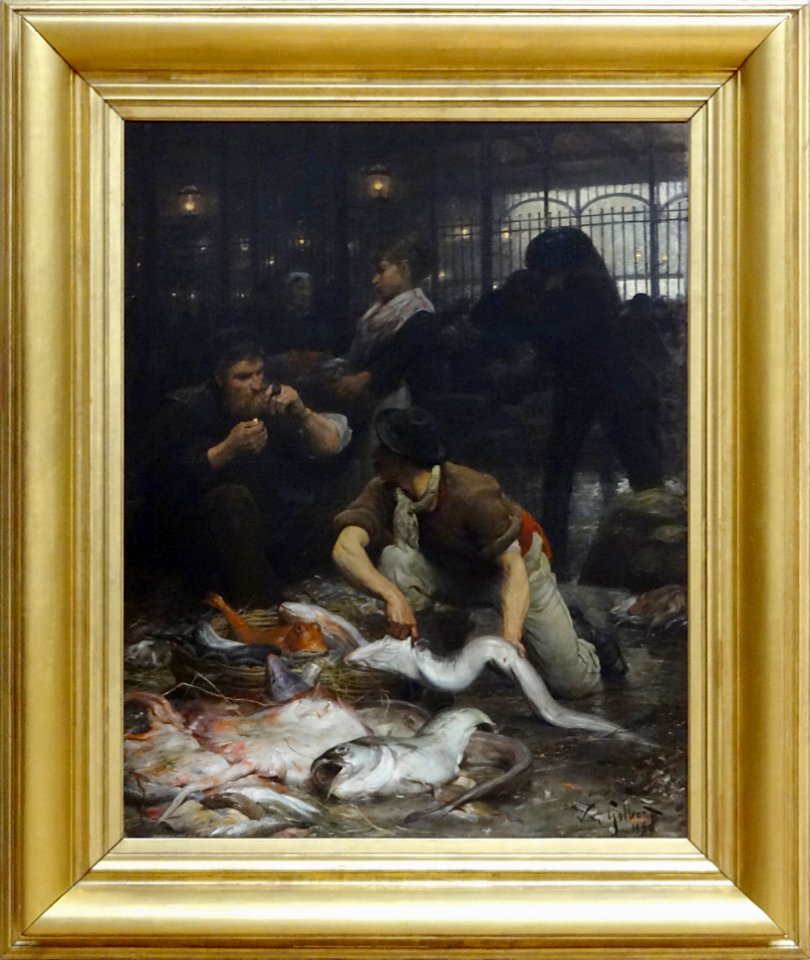 "La halle aux poissons, le matin", Victor Gabriel Gilbert,…