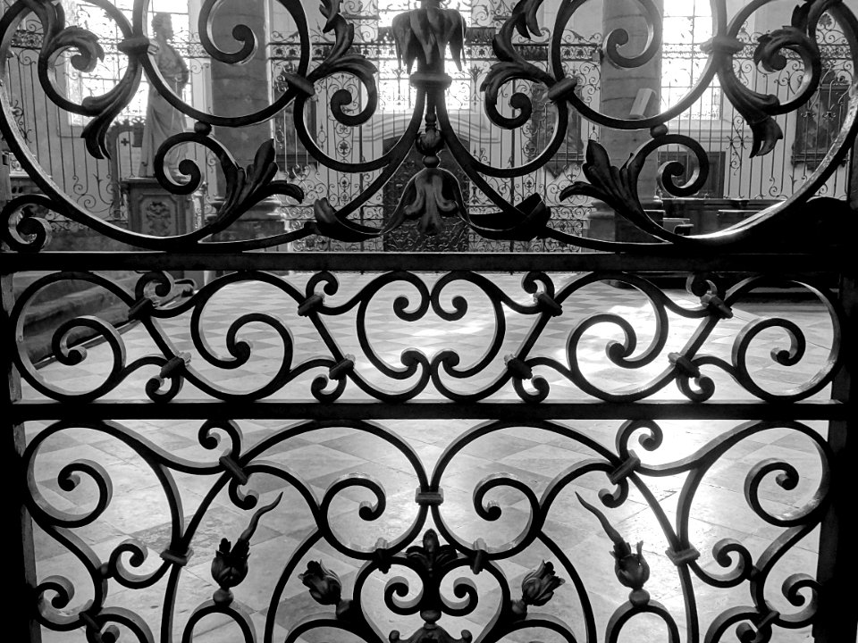 Collégiale Saint-Pierre de Douai : un détail des grilles d…