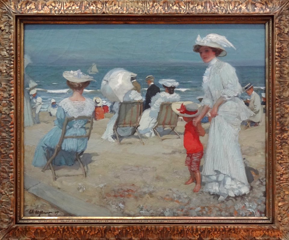 "Sur la plage", Charles Hoffbauer, 1907. Musée de la Pisci…