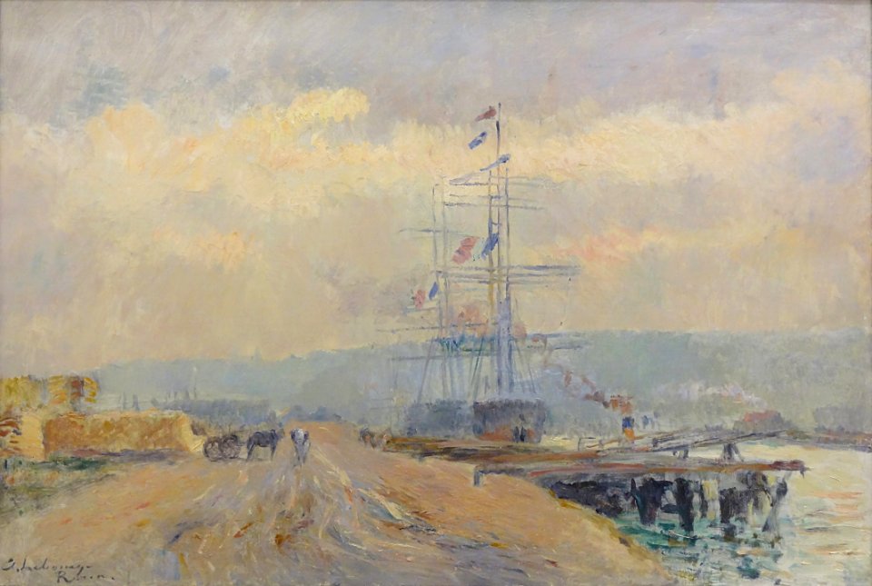 "Le quai au bois à Rouen", Albert Lebourg, avant 1913. Mus…