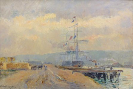 "Le quai au bois à Rouen", Albert Lebourg, avant 1913. Mus…