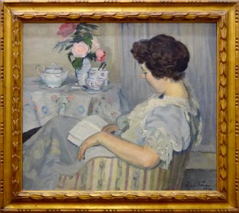 "Alice lisant à côté d'une tasse de thé", Roger de La Fres…