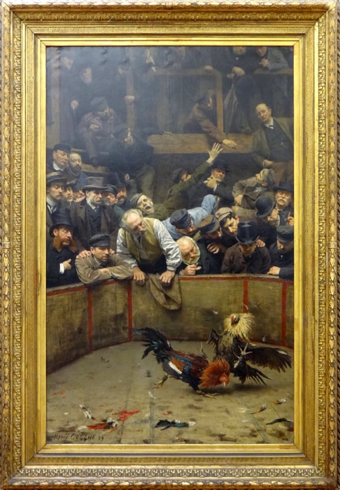 "Le combat de coqs", Rémy Cogghe, 1889. Musée de la Piscin…