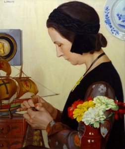"La brodeuse", Louis Stritt, 1914. Musée de la Piscine, Ro…