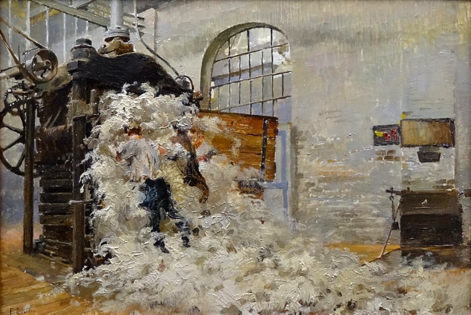 "La mise en ballots de la laine", Ferdinand-Joseph Gueldry…