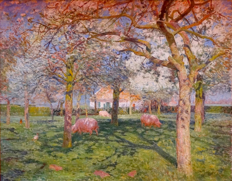 “Le verger au printemps”, Emile Claus, 1902. Palais des be…