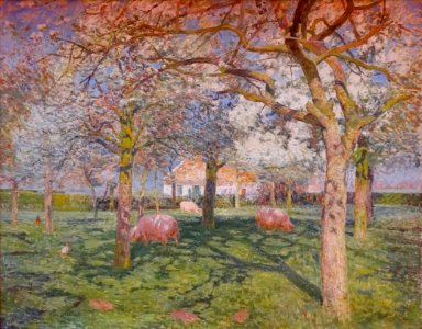 “Le verger au printemps”, Emile Claus, 1902. Palais des be…