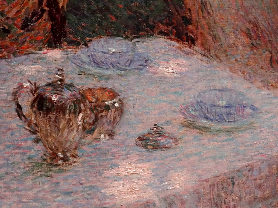 “Le goûter au jardin” ou “Dans le jardin” (détail), Ernest…