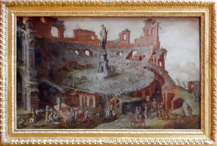 “Course de taureaux à l’antique dans le Colisée en ruines”…
