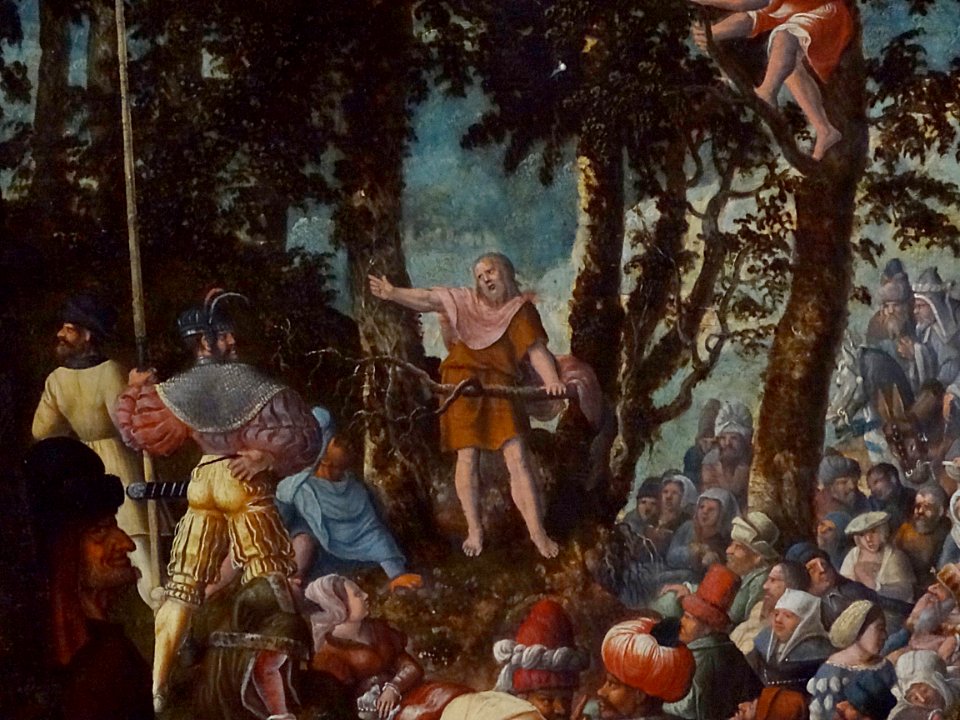 “La Prédication de saint Jean-Baptiste” (détail), Maître d…
