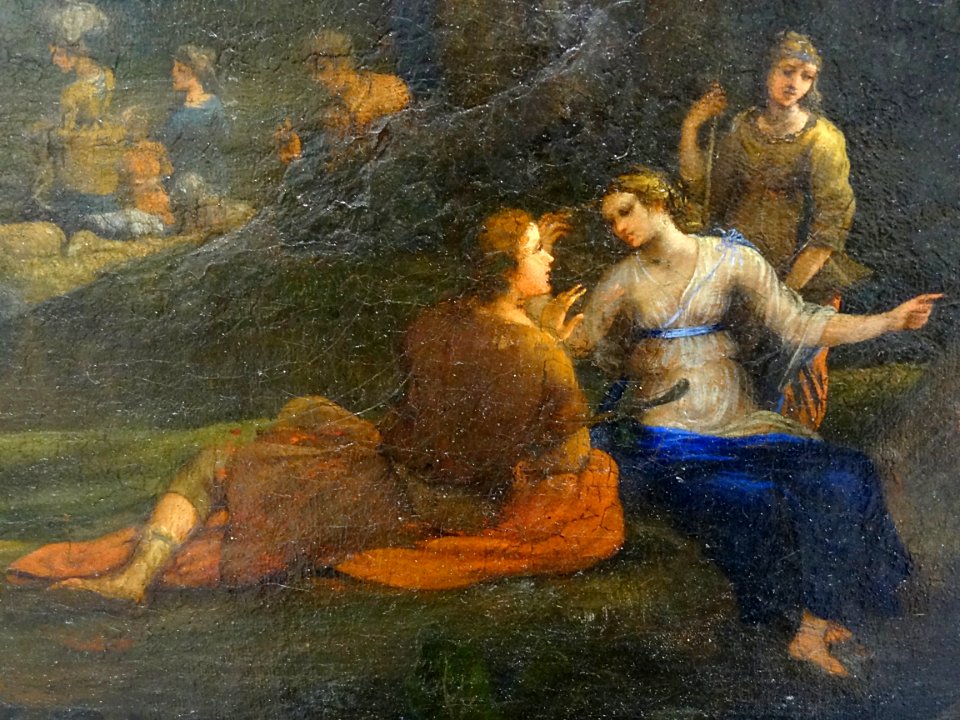 "Paysage avec Paris et Oenone", dit "Le gué" (détail). Cla…