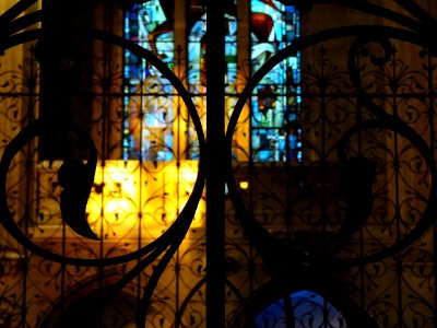Un détail des grilles du choeur de l'église Saint Jean-Bap…