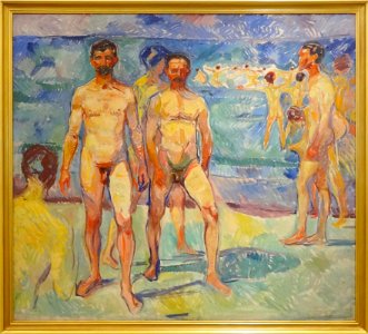 "Hommes se baignant", Edvard Munch, 1907-1908.