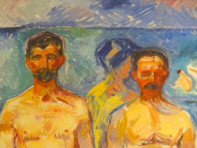 "Hommes se baignant" (détail), Edvard Munch, 1907-1908.