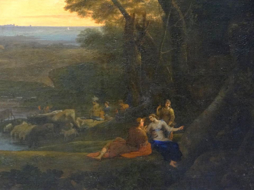 "Paysage avec Paris et Oenone", dit "Le gué" (détail), Cla…