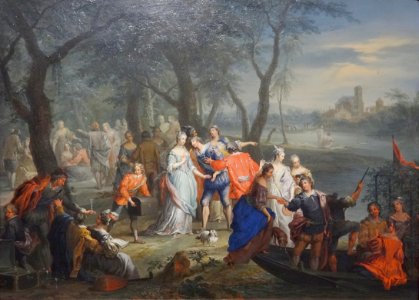 "Assemblée galante sous les arbres, au bord de l'eau", Fra…