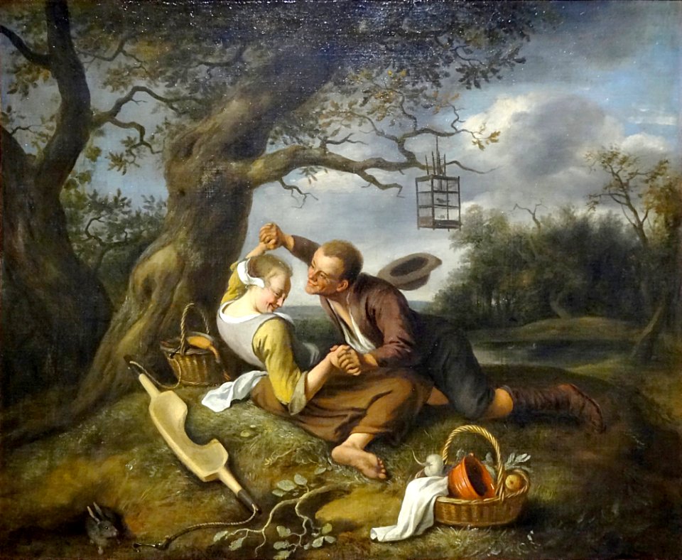 "Couple batifolant au pied d'un arbre", Jan Steen, vers 16…