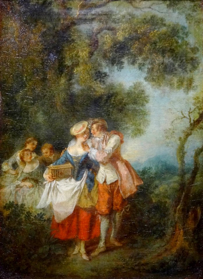 "La cage", Nicolas Lancret. Exposition "Dansez, embrassez …