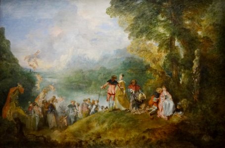"Pèlerinage à l'île de Cythère", Antoine Watteau, 1717. Ex…