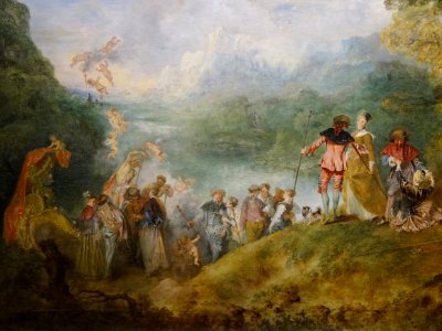 "Pèlerinage à l'île de Cythère", Antoine Watteau, 1717. Ex…