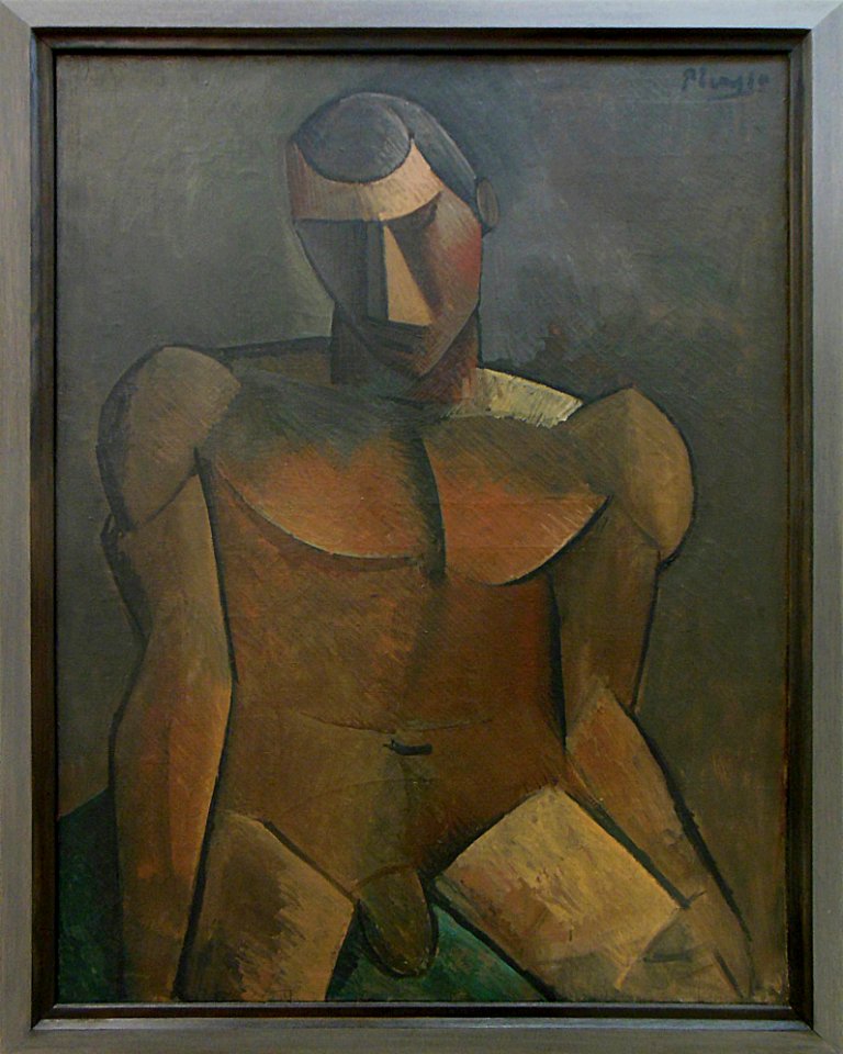 "Homme nu assis", Pablo Picasso, 1908-1909.