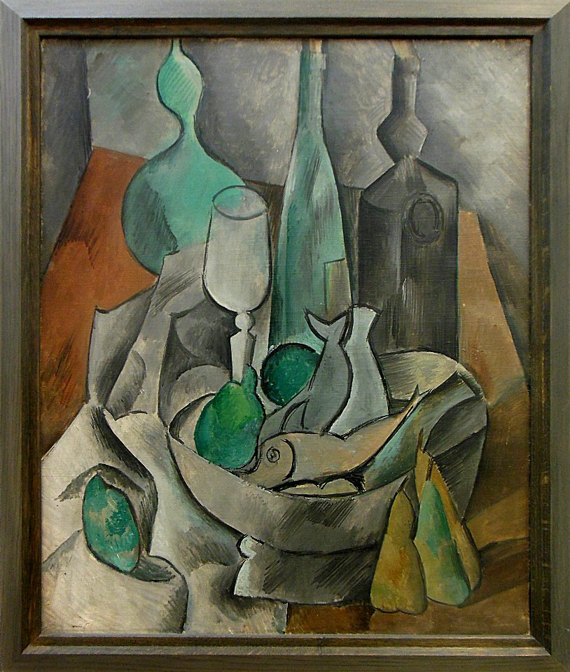 "Poissons et bouteilles", Pablo Picasso, 1909.