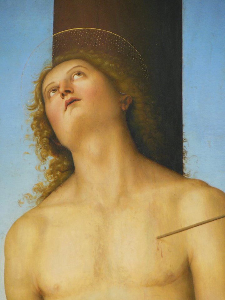 "Saint Sébastien" (détail), Le Pérugin, 1495. Galerie du t…
