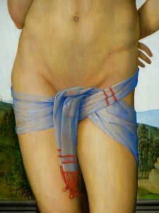 "Saint Sébastien" (détail), Le Pérugin, 1495. Galerie du t…