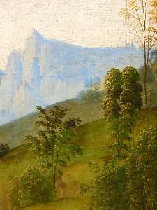 "Saint Sébastien" (détail), Le Pérugin, 1495. Galerie du t…
