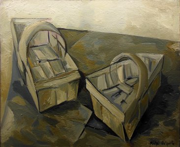 "Nature morte aux cageots", Michel Delporte, 1955.