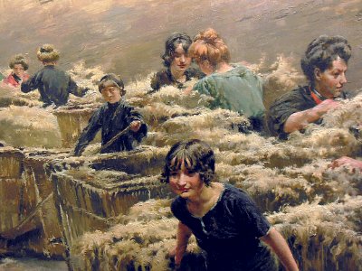 "Scène de triage de la laine" (détail), Théodore Gueldry, …